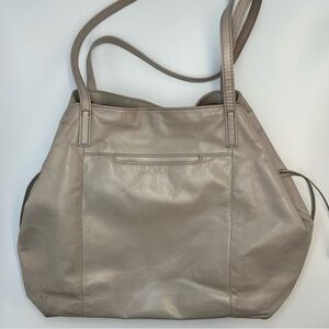 Hobo International Taupe Leather Bag Double Handle Large Tote Interior Marks